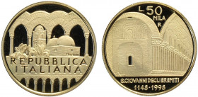 Repubblica Italiana, Monetazione in Lire, 50000 Lire 1998, Au 900 g 7,50 Proof