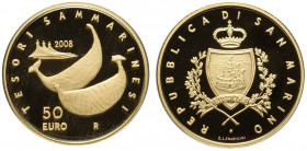 San Marino, Nuova Monetazione, 50 Euro 2008 (da 2,5 Marenghi), Au 900 g 16,13 Proof