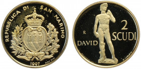San Marino, Nuova Monetazione, Marengo da 2 Scudi 1997, Au g 6,45 Proof
