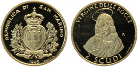 San Marino, Nuova Monetazione, Marengo da 2 Scudi 1998, Au g 6,45 Proof