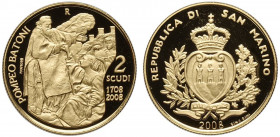 San Marino, Nuova Monetazione, Marengo da 2 Scudi 2008, Au g 6,45 Proof