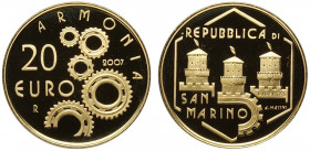 San Marino, Nuova Monetazione, Marengo da 20 Euro 2007, Au g 6,45 Proof