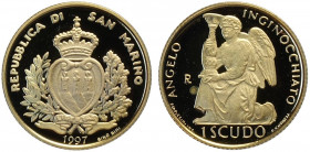 San Marino, Nuova Monetazione, 1/2 Marengo da 1 Scudo 1997, Au g 3,22 Proof