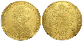 Austria, Franz Joseph I, 4 Ducat 1886, Rara mintage 18.000 Au 986 g 13,95 proveniente da montatura