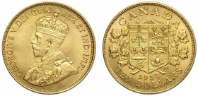 Canada, George V, 10 Dollars 1913, Au 900 g 16,72 q.FDC-FDC
