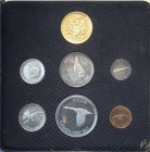 Canada, Elizabeth II, Prooflike Set 1967 (7), KM-PL18B Au 900 g 18,27, Ag, Cu, original black box no certificate, specimen quality