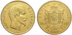 France, Napoleon III, 100 Francs 1858-A Au g 32,25 q.SPL