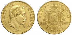 France, Napoleon III, 100 Francs 1869-A Au g 32,25 moneta pulita altrimenti SPL