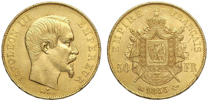 France, Napoleon III, 50 Francs 1855-BB Au g 16,12 SPL