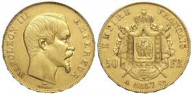 France, Napoleon III, 50 Francs 1857-A Au g 16,12 BB-SPL