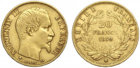 France, Napoleon III, 20 Francs 1859-BB Au g 6,45 buon BB