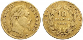 France, Napoleon III, 10 Francs 1868-A Au g 3,22 MB-BB