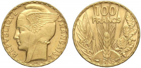 France, Modern Republic, 100 Francs 1935, Au 900 g 6,55 SPL-FDC