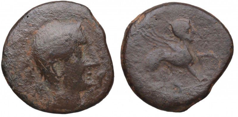 180 a.C. Kastilo-Castulo. Castulo. As CASTULO. FAB. 699. Ve. 14,41 g. Cabeza mas...