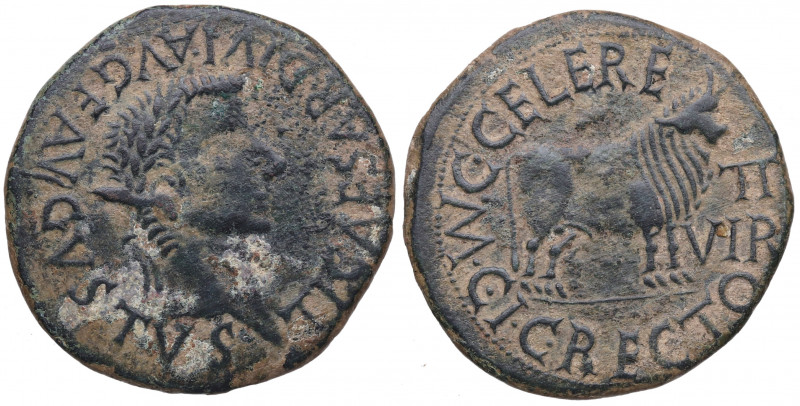 14-37 d.C. Tiberio 14-37 d.C. Calagurri. As. RPC I 450. FAB 429. Ae. 10,55 g. C....