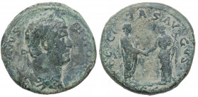 117 - 138 d.C. Adriano (117-138). Roma. As. RIC 805. Ae. 12,07 g. HADRIANVS AVG COS III P P /FELICITAS AVGVSTI. MBC- /BC+. Est.120.