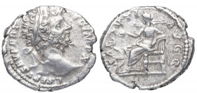 198 d.C. Septimio Severo. Laodicea ad Mare. Denario. DS 4177 c.2. Ag. 3,14 g. SALVTI AVGG. Salud sentada a izquierda. MBC+. Est.60.