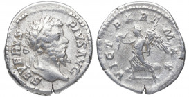 204 d.C. Septimio Severo. Roma. Denario. DS 4127 d.2. Ag. 3,43 g. VICT PART MAX. Victoria avanzando a izquierda. MBC+. Est.60.