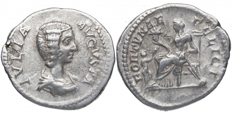 209 d C. Julia Domna. Roma. Denario. DS 4209 k.2. Ag. 3,05 g. FORTVNAE FELICI. F...