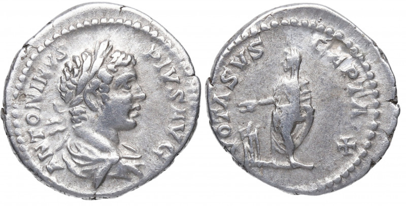 206 d.C. Caracalla. Roma. Denario. DS 4422 d.1. Ag. 3,26 g. VOTA SVSCSPTA X. Car...