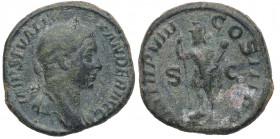 227-229 d.C. Alejandro Severo (222-235 d.C). Roma. Sestercio. RIC IV.2 489; BMCRE 609; Cohén 368. Ae. 20,33 g. IMP SEV ALEXANDER AVG, cabeza laureada ...