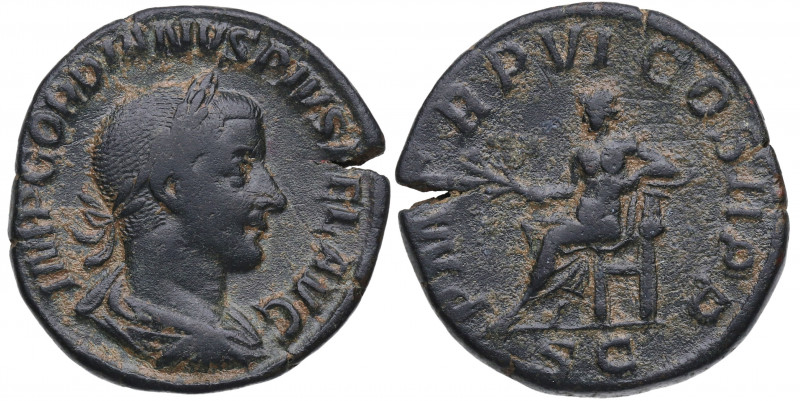 241-243 d.C. Gordiano III (238-244 d.C). Roma. Sestercio. RIC 304a; C 273. Ae. 1...