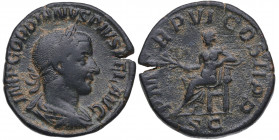 241-243 d.C. Gordiano III (238-244 d.C). Roma. Sestercio. RIC 304a; C 273. Ae. 18,34 g. IMP GORDIANVS PIVS FEL AVG, cabeza laureada, con manto y coraz...