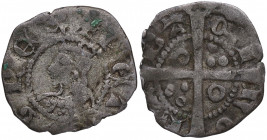 1354-1387. Pedro IV. Barcelona. Dinero. Ve. 0,82 g. MBC-. Est.30.