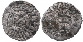 1354-1387. Pedro IV. Zaragoza. Dinero. Ve. 0,92 g. MBC-. Est.40.