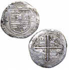Felipe II (1556-1598). Sevilla. 4 Reales. A&C 576. Ag. 13,60 g. MBC. Est.350.