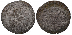 1598-1621. Alberto e Isabel. Amberes. 1/4 Patagón. 6,84 g. MBC. Est.140.