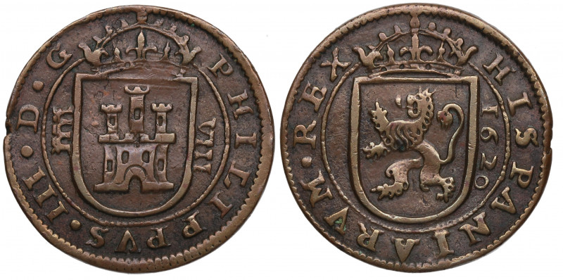 1620. Felipe III (1598-1621). Segovia. 8 Maravedís. A&C 341. Cu. 5,94 g. MBC. Es...