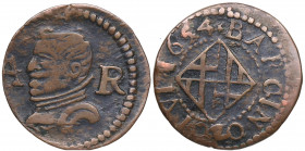 1654. Felipe IV (1621-1665). Barcelona. Ardit. A&C 20. Cu. 1,29 g. MBC-. Est.20.
