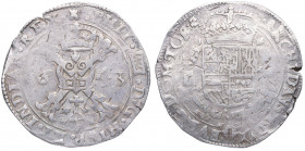 1643. Felipe IV (1621-1665). Tournai. Patagón. Ag. 28,01 g. MBC-. Est.140.