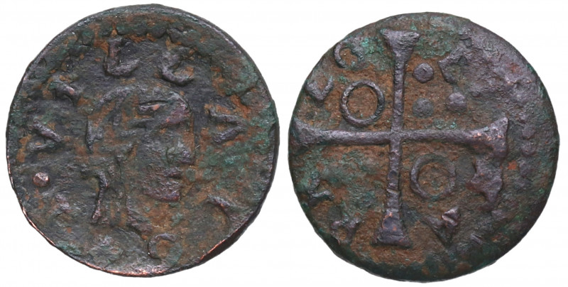 1642. Guerra dels Segadors. Cervera. Diner. A&C 122. Cu. 1,48 g. BC+. Est.20.