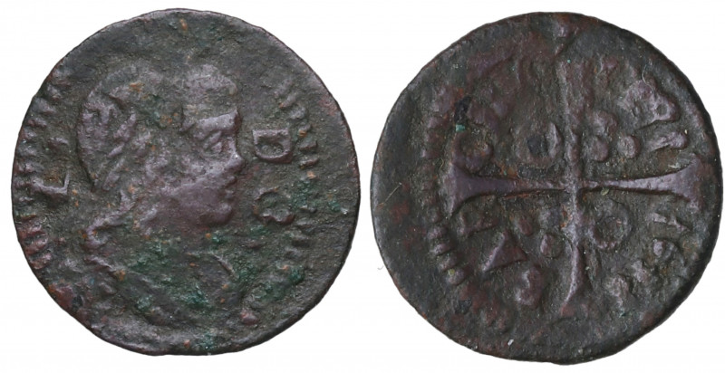 1648. Guerra dels Segadors. Barcelona. Diner. A&C 30. Cu. 0,85 g. Busto de luis ...