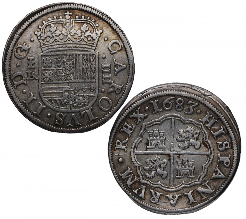 1683. Carlos II (1665-1700). Segovia. 4 Reales. B. A&C 558. Ag. 12,79 g. ESCASA....