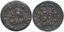 1718. Felipe V (1700-1746). Barcelona. Maravedí . B. A&C 42. Cu. 1,42 g. MBC- / BC+. Est.20.