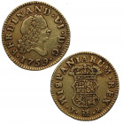 1759. Fernando VI (1746-1759). Madrid. 1/2 escudo. J. A&C 566. Au. 1,77 g. Atractiva. EBC-/MBC+. Est.200.