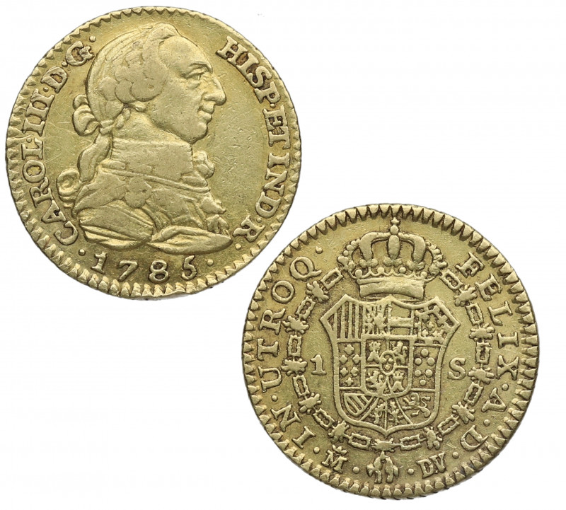 1785. Carlos III (1759-1788). Madrid. 1 Escudo. DV. A&C 1367. Au. 3,34 g. MBC / ...