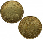 1786. Carlos III (1759-1788). Nuevo Reino. 8 escudos. JJ. A&C 2120. Au. 26,93 g. Atractiva. EBC. Est.2000.