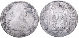 1793. Carlos IV (1788-1808). México. 8 Reales. FM. A&C 955. Ag. 25,02 g. Oxidaciones. (MBC). Est.120.