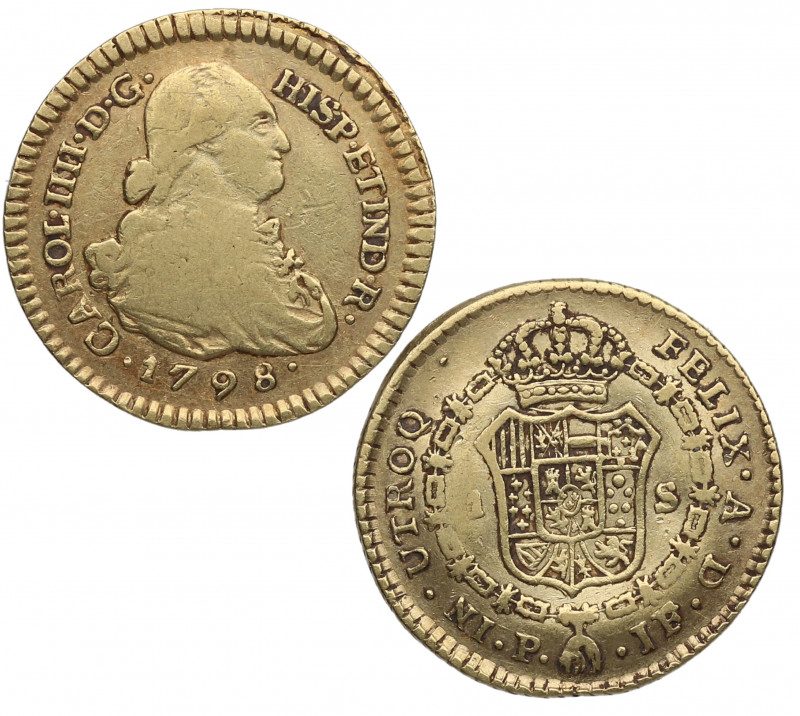 1798. Carlos IV (1788-1808). Popayán. 1 Escudo . JF. A&C 1156. Au. 3,31 g. MBC. ...