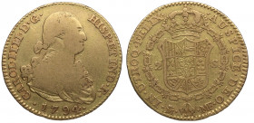 1794. Carlos IV (1788-1808). Madrid. 2 Escudos. MF. A&C 1476. Au. 6,60 g. MBC. Est.400.