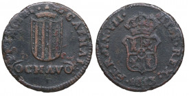 1813. Fernando VII (1808-1833). Mallorca. Ochavo. A&C 1. Cu. 1,42 g. BC+. Est.20.