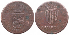 1813. Fernando VII (1808-1833). Tarragona o Mallorca. 1 Cuarto. Cu. 2,72 g. BC+. Est.20.