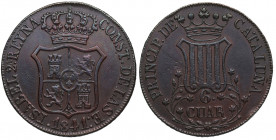 1841. Isabel II (1833-1868). Barcelona. 6 Quartos. A&C 22. Cu. 14,17 g. MBC-. Est.60.