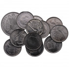 1949*50, 1957*62, 65 a 75. Franco (1939-1975). Lote 13 monedas de 5 ptas. Ni. Sacadas de sus respectivos cartuchos . SC. Est.60.