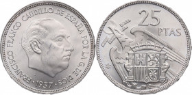 1957*67. Franco (1939-1975). 25 pesetas. A&C 57 122. Cu-Ni. SC. Est.50.