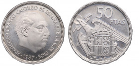 1957*74. Franco (1939-1975). 25 Pesetas. A&C 129. Ni. Procedente de cartera Prueba Numismática FNMT. PROOF. Est.60.